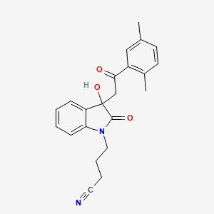 4-{3-[2-(2,5-dimethylphenyl)-2-oxoethyl]-3-hydroxy-2-oxo-2,3-dihydro-1H-indol-1-yl}butanenitrile