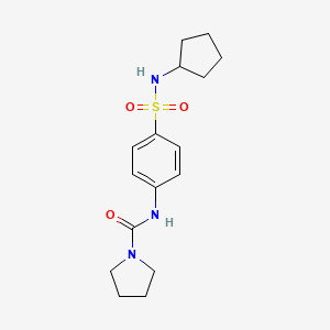 molecular formula C16H23N3O3S B4236658 N-{4-[(cyclopentylamino)sulfonyl]phenyl}-1-pyrrolidinecarboxamide 
