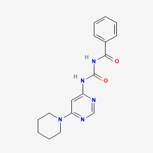 molecular formula C17H19N5O2 B4236663 N-({[6-(1-piperidinyl)-4-pyrimidinyl]amino}carbonyl)benzamide 