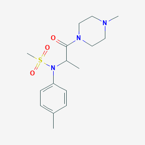 molecular formula C16H25N3O3S B4236690 N-[1-methyl-2-(4-methyl-1-piperazinyl)-2-oxoethyl]-N-(4-methylphenyl)methanesulfonamide 