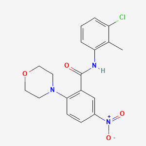 molecular formula C18H18ClN3O4 B4236698 N-(3-chloro-2-methylphenyl)-2-(4-morpholinyl)-5-nitrobenzamide 