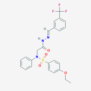 molecular formula C24H22F3N3O4S B423672 4-ethoxy-N-(2-oxo-2-{2-[3-(trifluoromethyl)benzylidene]hydrazino}ethyl)-N-phenylbenzenesulfonamide 