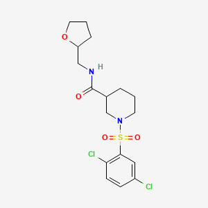 molecular formula C17H22Cl2N2O4S B4236726 1-[(2,5-dichlorophenyl)sulfonyl]-N-(tetrahydro-2-furanylmethyl)-3-piperidinecarboxamide 