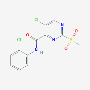 molecular formula C12H9Cl2N3O3S B4236742 5-chloro-N-(2-chlorophenyl)-2-(methylsulfonyl)-4-pyrimidinecarboxamide 