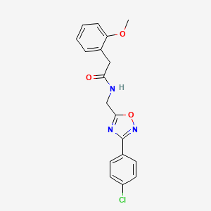 molecular formula C18H16ClN3O3 B4236754 N-{[3-(4-chlorophenyl)-1,2,4-oxadiazol-5-yl]methyl}-2-(2-methoxyphenyl)acetamide 