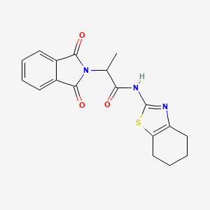 molecular formula C18H17N3O3S B4236759 2-(1,3-dioxo-1,3-dihydro-2H-isoindol-2-yl)-N-(4,5,6,7-tetrahydro-1,3-benzothiazol-2-yl)propanamide 