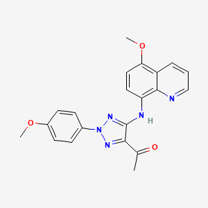 1-{2-(4-methoxyphenyl)-5-[(5-methoxy-8-quinolinyl)amino]-2H-1,2,3-triazol-4-yl}ethanone