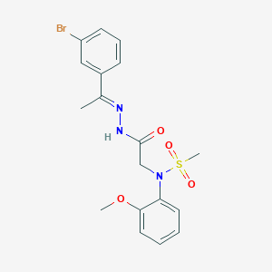 molecular formula C18H20BrN3O4S B423677 N-(2-{2-[1-(3-bromophenyl)ethylidene]hydrazino}-2-oxoethyl)-N-(2-methoxyphenyl)methanesulfonamide 