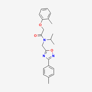 molecular formula C22H25N3O3 B4236798 N-isopropyl-2-(2-methylphenoxy)-N-{[3-(4-methylphenyl)-1,2,4-oxadiazol-5-yl]methyl}acetamide 