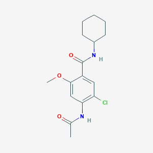 molecular formula C16H21ClN2O3 B4236822 4-(acetylamino)-5-chloro-N-cyclohexyl-2-methoxybenzamide 