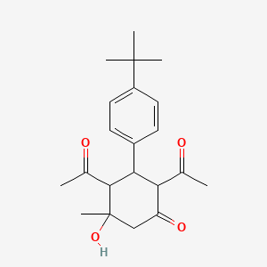 molecular formula C21H28O4 B4236827 2,4-diacetyl-3-(4-tert-butylphenyl)-5-hydroxy-5-methylcyclohexanone 