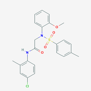 N-(4-chloro-2-methylphenyl)-2-{2-methoxy[(4-methylphenyl)sulfonyl]anilino}acetamide
