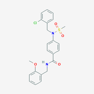 molecular formula C23H23ClN2O4S B423684 4-[(2-chlorobenzyl)(methylsulfonyl)amino]-N-(2-methoxybenzyl)benzamide 