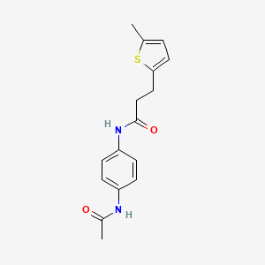 molecular formula C16H18N2O2S B4236851 N-[4-(acetylamino)phenyl]-3-(5-methyl-2-thienyl)propanamide 