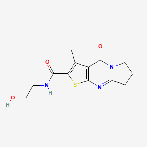 molecular formula C13H15N3O3S B4236853 N-(2-hydroxyethyl)-3-methyl-4-oxo-4,6,7,8-tetrahydropyrrolo[1,2-a]thieno[2,3-d]pyrimidine-2-carboxamide 