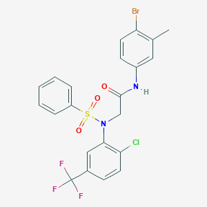 molecular formula C22H17BrClF3N2O3S B423686 N-(4-bromo-3-methylphenyl)-2-[2-chloro(phenylsulfonyl)-5-(trifluoromethyl)anilino]acetamide 