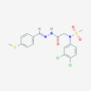 molecular formula C17H17Cl2N3O3S2 B423688 N-(3,4-dichlorophenyl)-N-(2-{2-[4-(methylsulfanyl)benzylidene]hydrazino}-2-oxoethyl)methanesulfonamide 
