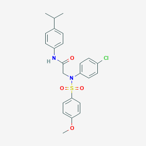 2-{4-chloro[(4-methoxyphenyl)sulfonyl]anilino}-N-(4-isopropylphenyl)acetamide
