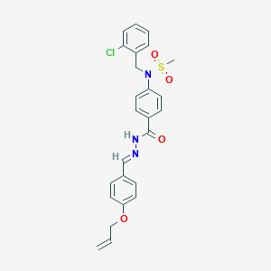 molecular formula C25H24ClN3O4S B423691 N-[4-({2-[4-(allyloxy)benzylidene]hydrazino}carbonyl)phenyl]-N-(2-chlorobenzyl)methanesulfonamide 