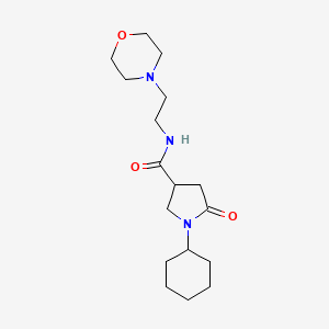 molecular formula C17H29N3O3 B4236925 1-cyclohexyl-N-[2-(4-morpholinyl)ethyl]-5-oxo-3-pyrrolidinecarboxamide 