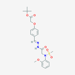 molecular formula C23H29N3O7S B423693 Tert-butyl [4-(2-{[2-methoxy(methylsulfonyl)anilino]acetyl}carbohydrazonoyl)phenoxy]acetate 