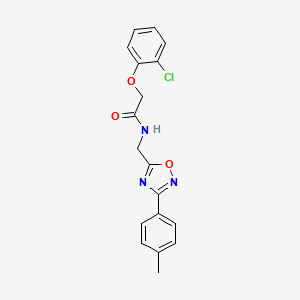 molecular formula C18H16ClN3O3 B4236939 2-(2-chlorophenoxy)-N-{[3-(4-methylphenyl)-1,2,4-oxadiazol-5-yl]methyl}acetamide 