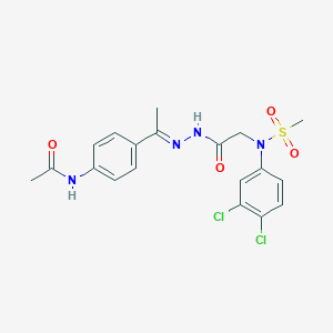N-[4-(N-{[3,4-dichloro(methylsulfonyl)anilino]acetyl}ethanehydrazonoyl)phenyl]acetamide