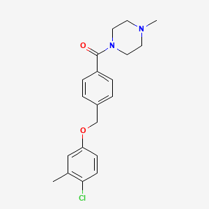 molecular formula C20H23ClN2O2 B4236953 1-{4-[(4-chloro-3-methylphenoxy)methyl]benzoyl}-4-methylpiperazine 