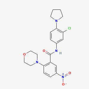 N-[3-chloro-4-(1-pyrrolidinyl)phenyl]-2-(4-morpholinyl)-5-nitrobenzamide