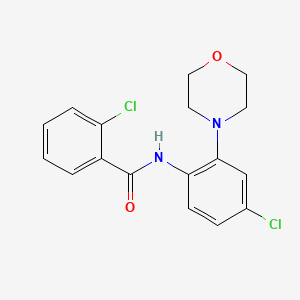 molecular formula C17H16Cl2N2O2 B4236969 2-chloro-N-[4-chloro-2-(4-morpholinyl)phenyl]benzamide 