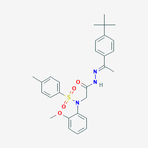 molecular formula C28H33N3O4S B423697 N-(2-{2-[1-(4-tert-butylphenyl)ethylidene]hydrazino}-2-oxoethyl)-N-(2-methoxyphenyl)-4-methylbenzenesulfonamide 