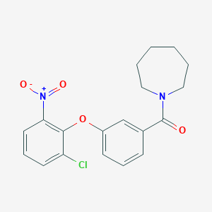 molecular formula C19H19ClN2O4 B4236992 1-[3-(2-chloro-6-nitrophenoxy)benzoyl]azepane 
