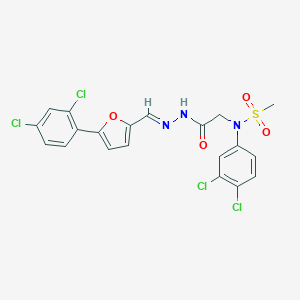molecular formula C20H15Cl4N3O4S B423702 N-(3,4-dichlorophenyl)-N-[2-(2-{[5-(2,4-dichlorophenyl)-2-furyl]methylene}hydrazino)-2-oxoethyl]methanesulfonamide 