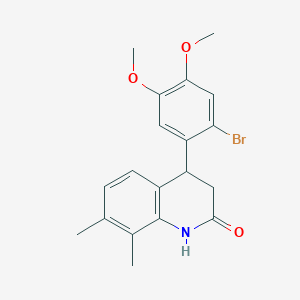 molecular formula C19H20BrNO3 B4237039 4-(2-bromo-4,5-dimethoxyphenyl)-7,8-dimethyl-3,4-dihydro-2(1H)-quinolinone 