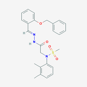 molecular formula C25H27N3O4S B423704 2-(2,3-dimethyl-N-methylsulfonylanilino)-N-[(E)-(2-phenylmethoxyphenyl)methylideneamino]acetamide CAS No. 506446-53-3