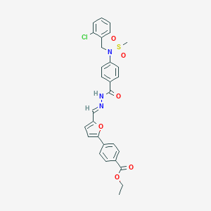 ethyl 4-(5-{(E)-[2-({4-[(2-chlorobenzyl)(methylsulfonyl)amino]phenyl}carbonyl)hydrazinylidene]methyl}furan-2-yl)benzoate