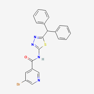 molecular formula C21H15BrN4OS B4237089 5-bromo-N-[5-(diphenylmethyl)-1,3,4-thiadiazol-2-yl]nicotinamide 