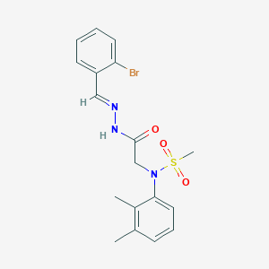 molecular formula C18H20BrN3O3S B423709 N-{2-[2-(2-bromobenzylidene)hydrazino]-2-oxoethyl}-N-(2,3-dimethylphenyl)methanesulfonamide 