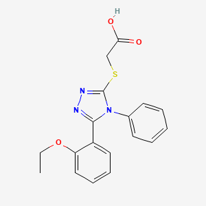 molecular formula C18H17N3O3S B4237103 {[5-(2-ethoxyphenyl)-4-phenyl-4H-1,2,4-triazol-3-yl]thio}acetic acid 