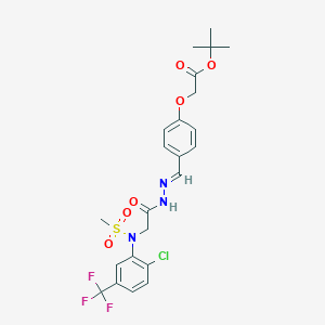molecular formula C23H25ClF3N3O6S B423711 Tert-butyl [4-(2-{[2-chloro(methylsulfonyl)-5-(trifluoromethyl)anilino]acetyl}carbohydrazonoyl)phenoxy]acetate 