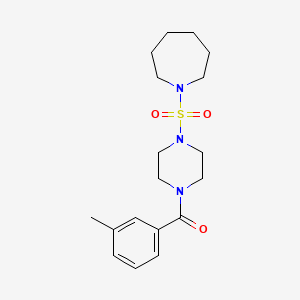 molecular formula C18H27N3O3S B4237112 1-{[4-(3-methylbenzoyl)-1-piperazinyl]sulfonyl}azepane 