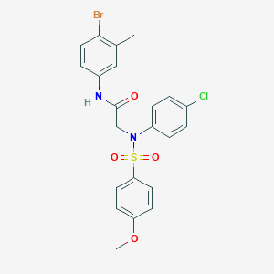 molecular formula C22H20BrClN2O4S B423712 N-(4-bromo-3-methylphenyl)-2-{4-chloro[(4-methoxyphenyl)sulfonyl]anilino}acetamide 
