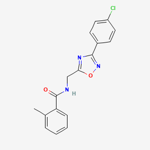 molecular formula C17H14ClN3O2 B4237129 N-{[3-(4-chlorophenyl)-1,2,4-oxadiazol-5-yl]methyl}-2-methylbenzamide 