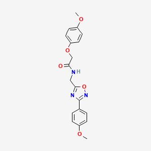 molecular formula C19H19N3O5 B4237136 2-(4-methoxyphenoxy)-N-{[3-(4-methoxyphenyl)-1,2,4-oxadiazol-5-yl]methyl}acetamide 