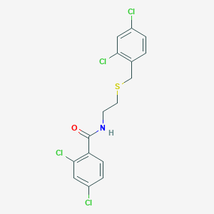 molecular formula C16H13Cl4NOS B423714 2,4-dichloro-N-{2-[(2,4-dichlorobenzyl)sulfanyl]ethyl}benzamide 