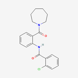 molecular formula C20H21ClN2O2 B4237144 N-[2-(1-azepanylcarbonyl)phenyl]-2-chlorobenzamide 