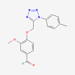 molecular formula C17H16N4O3 B4237160 3-methoxy-4-{[1-(4-methylphenyl)-1H-tetrazol-5-yl]methoxy}benzaldehyde 