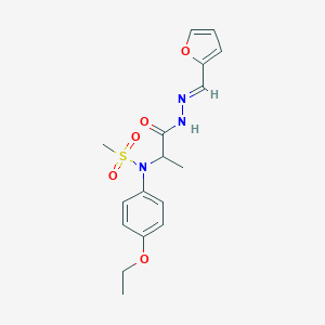 molecular formula C17H21N3O5S B423717 N-(4-ethoxyphenyl)-N-{2-[2-(2-furylmethylene)hydrazino]-1-methyl-2-oxoethyl}methanesulfonamide 
