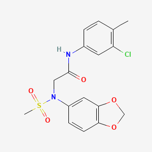 N~2~-1,3-benzodioxol-5-yl-N~1~-(3-chloro-4-methylphenyl)-N~2~-(methylsulfonyl)glycinamide