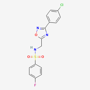 N-{[3-(4-chlorophenyl)-1,2,4-oxadiazol-5-yl]methyl}-4-fluorobenzenesulfonamide